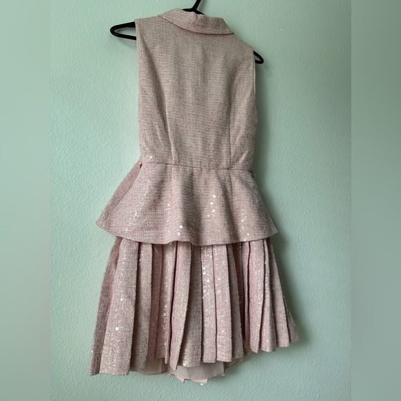 Self Portrait Pink Boucle Tailored Mini Dress US 4 - Picture 14 of 15